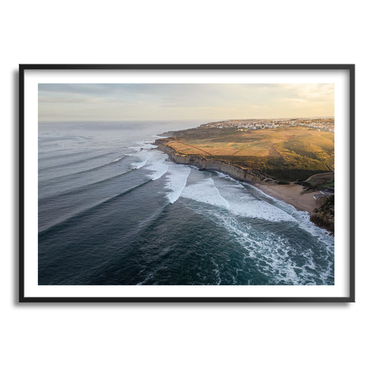 Ribeira D'Ilhas Sunrise From The Air, Ericeira, Portugal